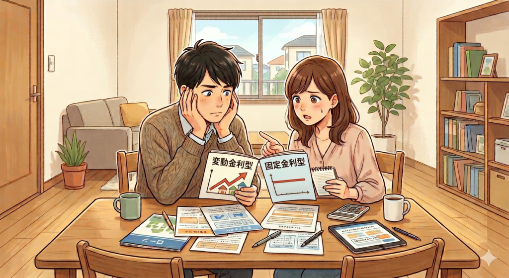 住宅ローンは変動金利と固定金利のどちらを選ぶべきかで迷っている夫婦