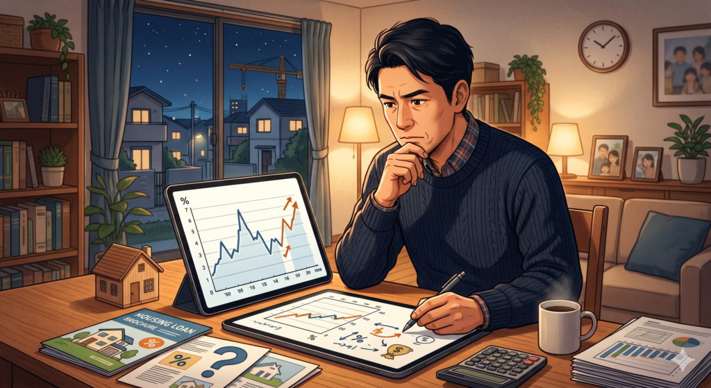 住宅ローン金利などからマイホームの売却時期を考えている男性