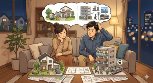 戸建かマンションか、悩むなあ