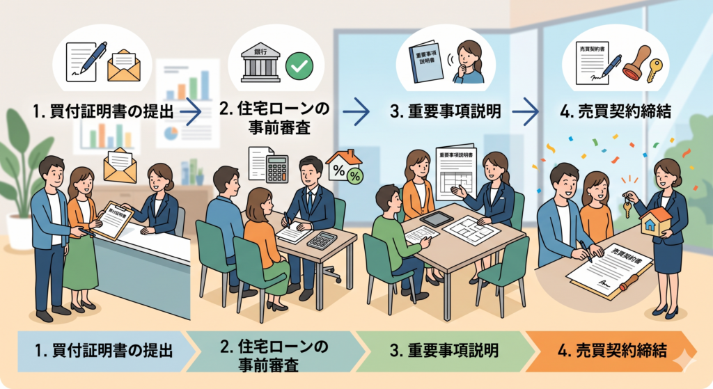 買付証明書の提出から売買契約締結までの流れ