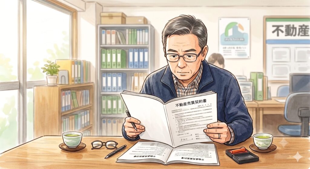 不動産売買契約書の内容をしっかりと読み込む売主さん