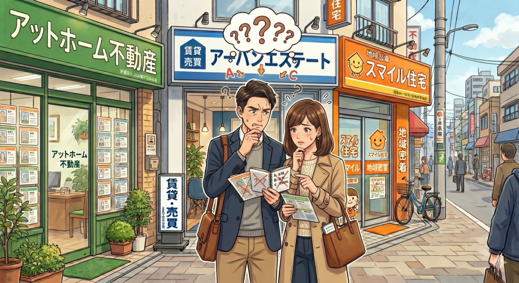 良い不動産屋の見分け方がわからず悩んでいる夫婦