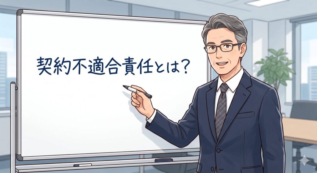 契約不適合責任について説明する不動産コンサルタント