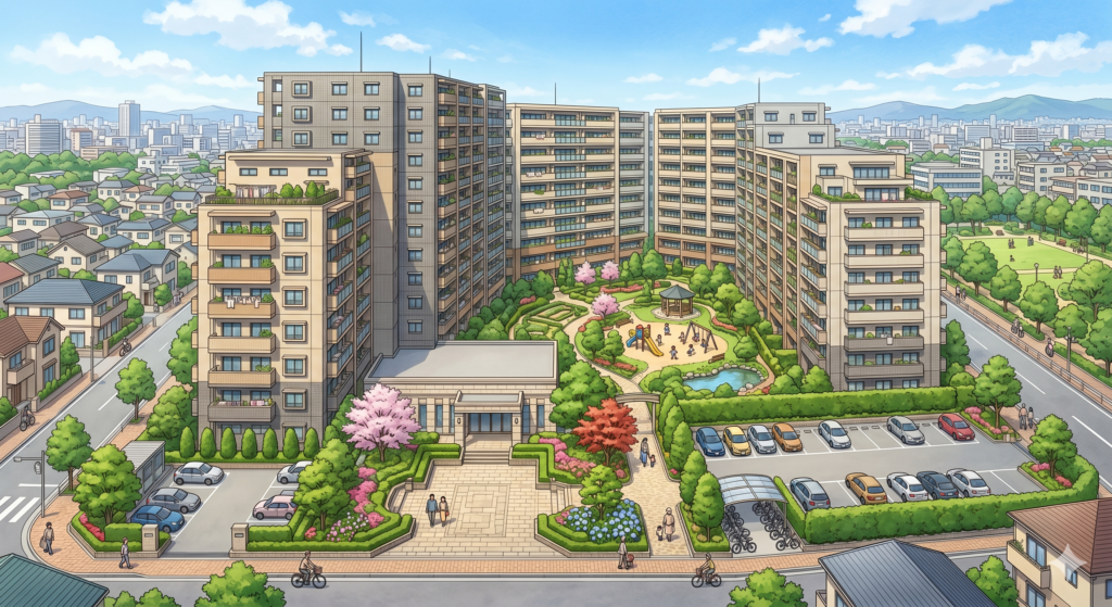 いかにも寿命の長そうな管理が行き届いた大規模中古マンション