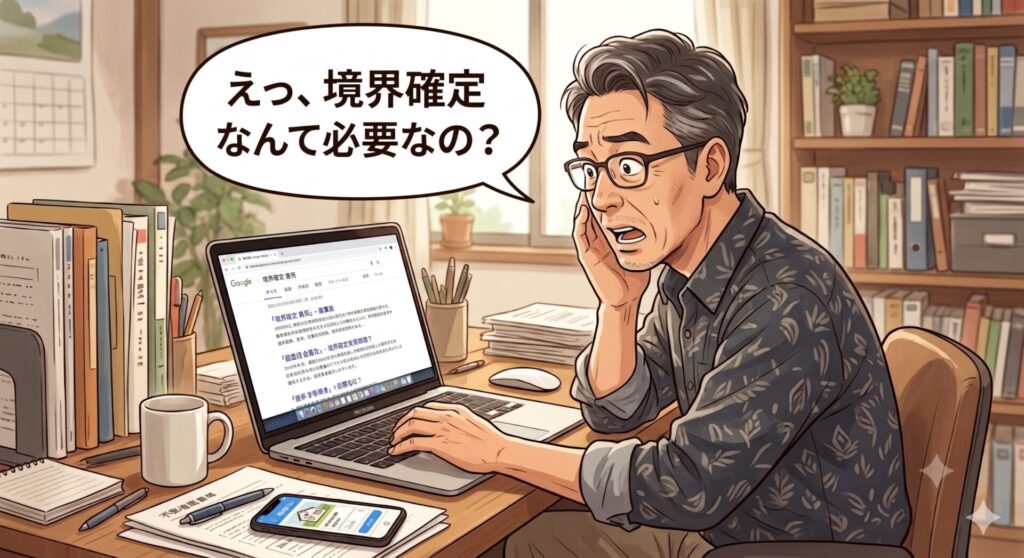 「境界確定なんて必要なの？」と疑問を口にする売主さん