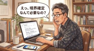 「境界確定なんて必要なの?」と疑問を口にする売主さん