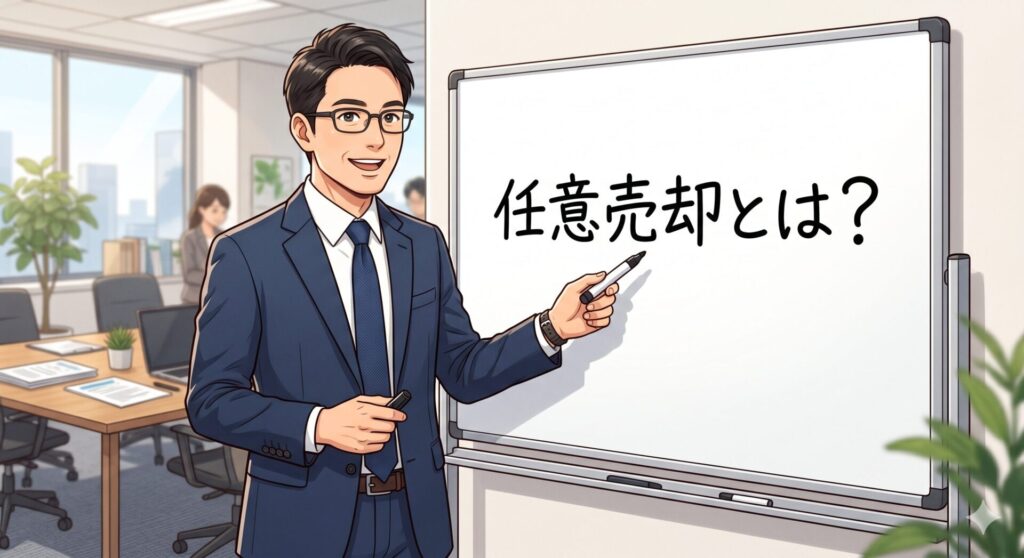 任意売却とは何かを説明しようとしている不動産コンサルタント