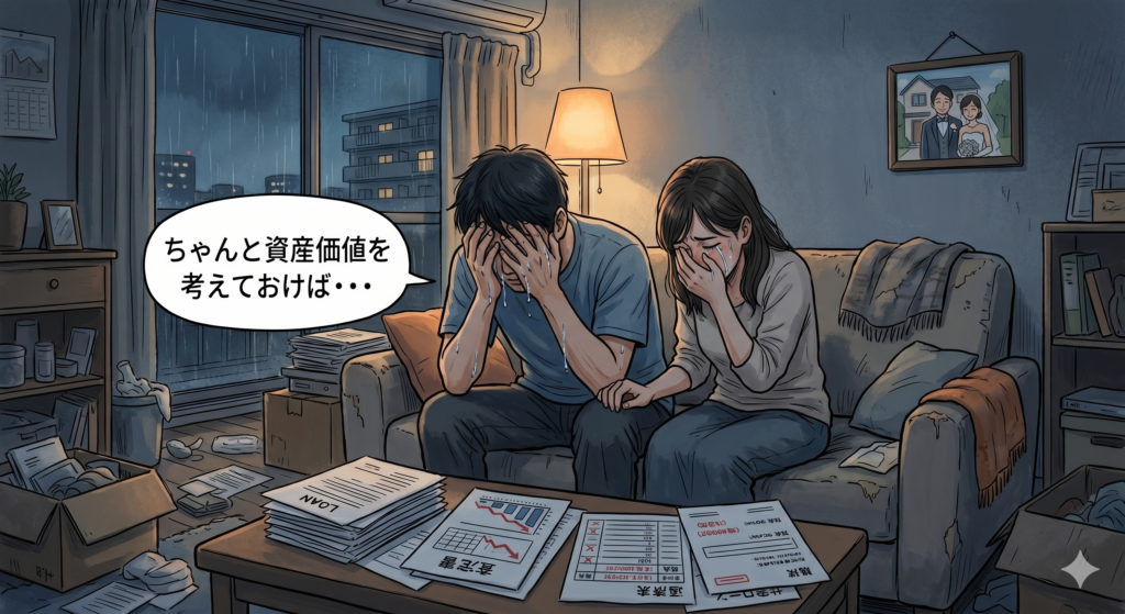 資産価値のことを考えずに家を買ったがために、売る時にものすごく後悔しているご夫婦