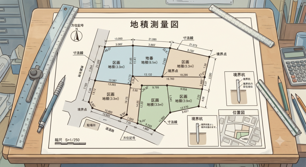 地積測量図のイラスト