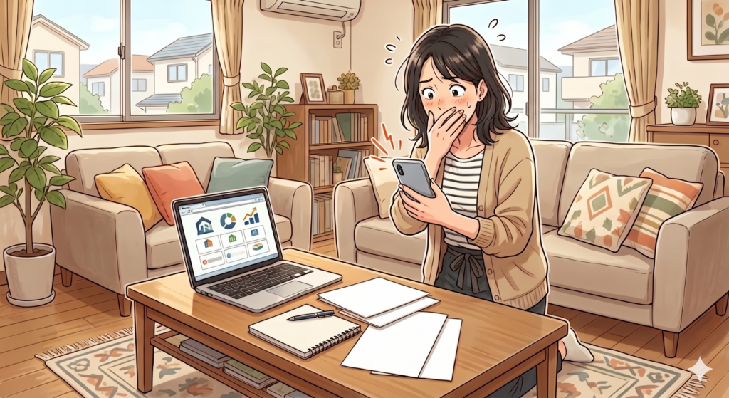 不動産の一括査定サイトに登録した途端に電話が鳴り始め、驚く30代の女性
