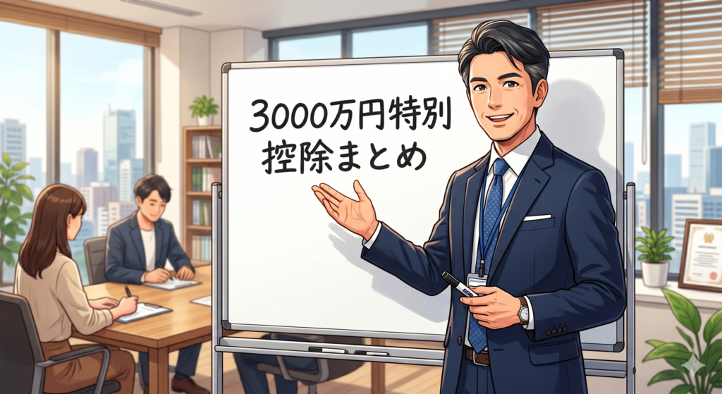 3000万円特別控除のまとめを行う不動産コンサルタント