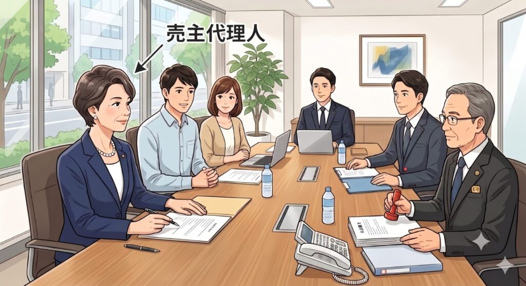 不動産売買取引の決済手続きに参加する売主代理人