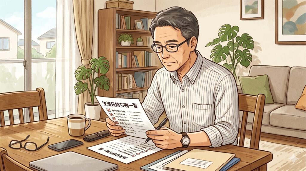 不動産売買取引の決済日の持ち物一覧を確認する売主さん