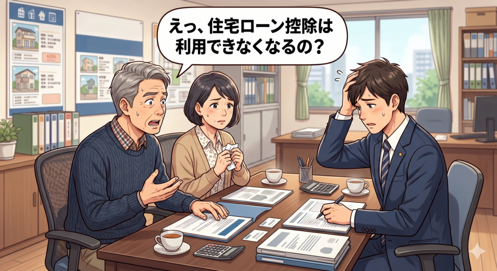 不動産の売却に際して3000万円特別控除を利用すると新居の購入について住宅ローン控除を利用できなくなることを知り驚く売主さん