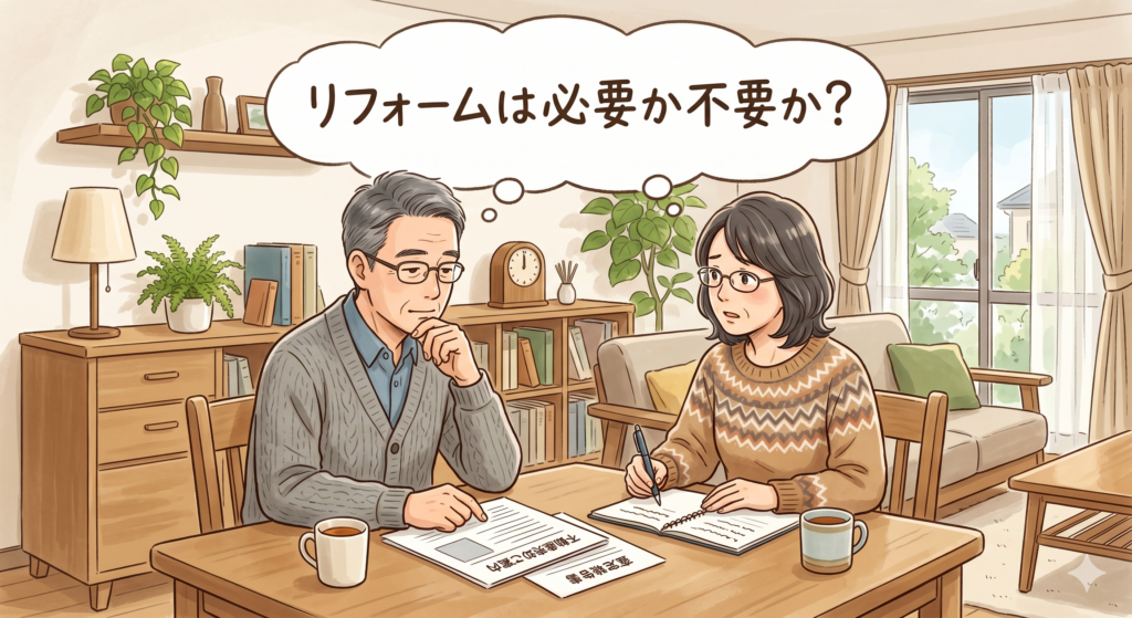 不動産の売却に際してリフォームが必要か不要か思案している売主さんご夫婦